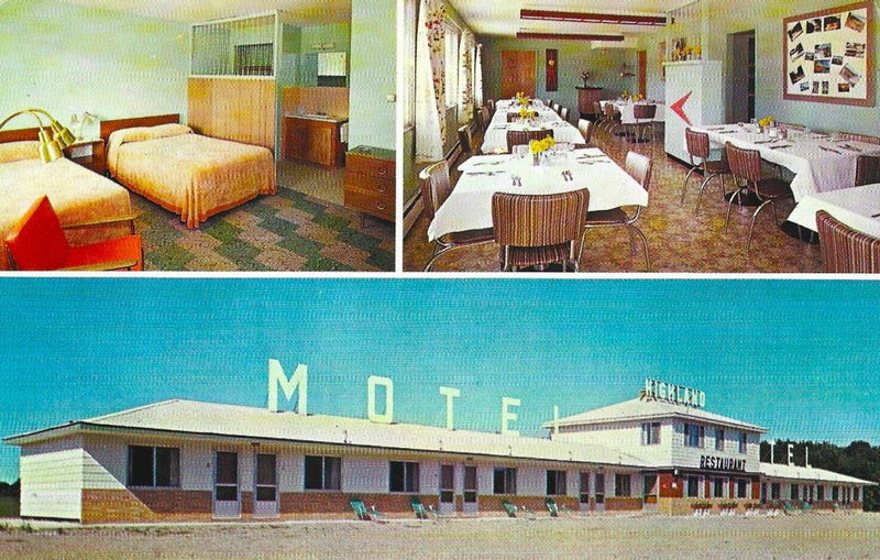 Bear Den Grocery and Motel (Highland Motel & Restaurant, Hi-Land Motel) - Old Postcard
